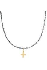 Enewton 17" Choker Silver Faceted Hematite