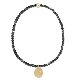 Enewton Faceted Hematite Inspire Small Gold Charm Bead Bracelet