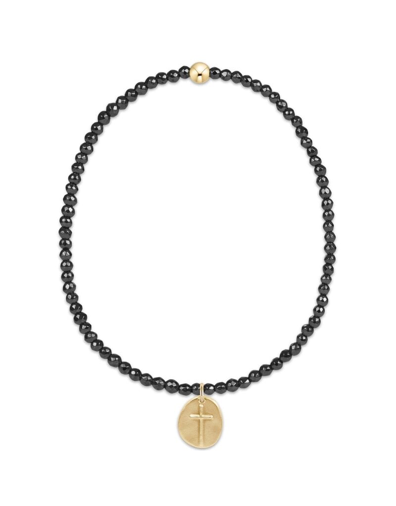 Enewton Faceted Hematite Inspire Small Gold Charm Bead Bracelet