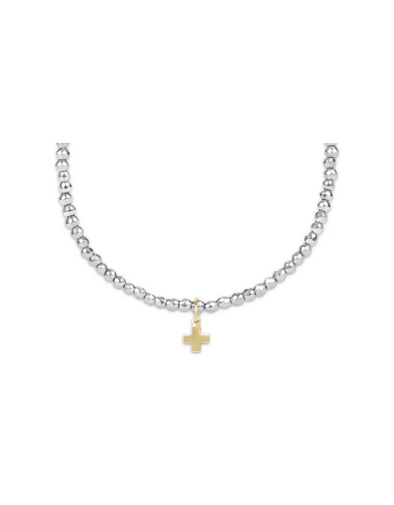 Enewton 15" Choker Silver Faceted Hematite