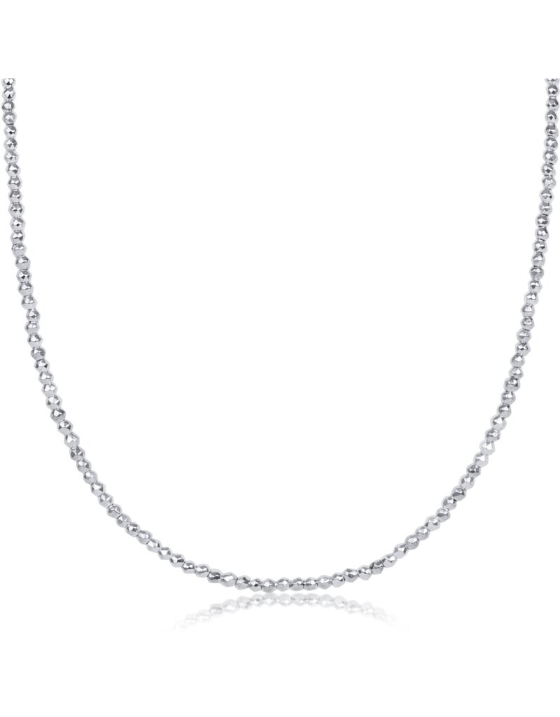 Enewton 15" Choker Bright Silver Faceted Hematite