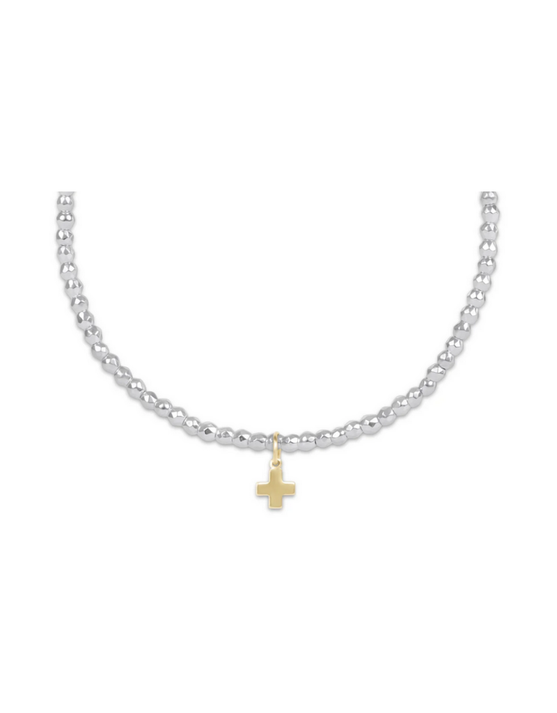 Enewton 15" Choker Bright Silver Faceted Hematite