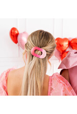 Teleties Medium Flat Round Clip - Valentines