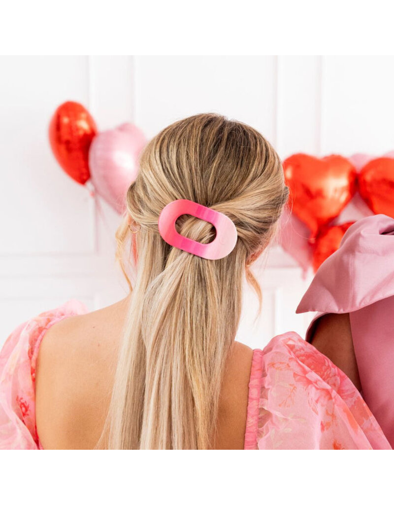 Teleties Medium Flat Round Clip - Valentines