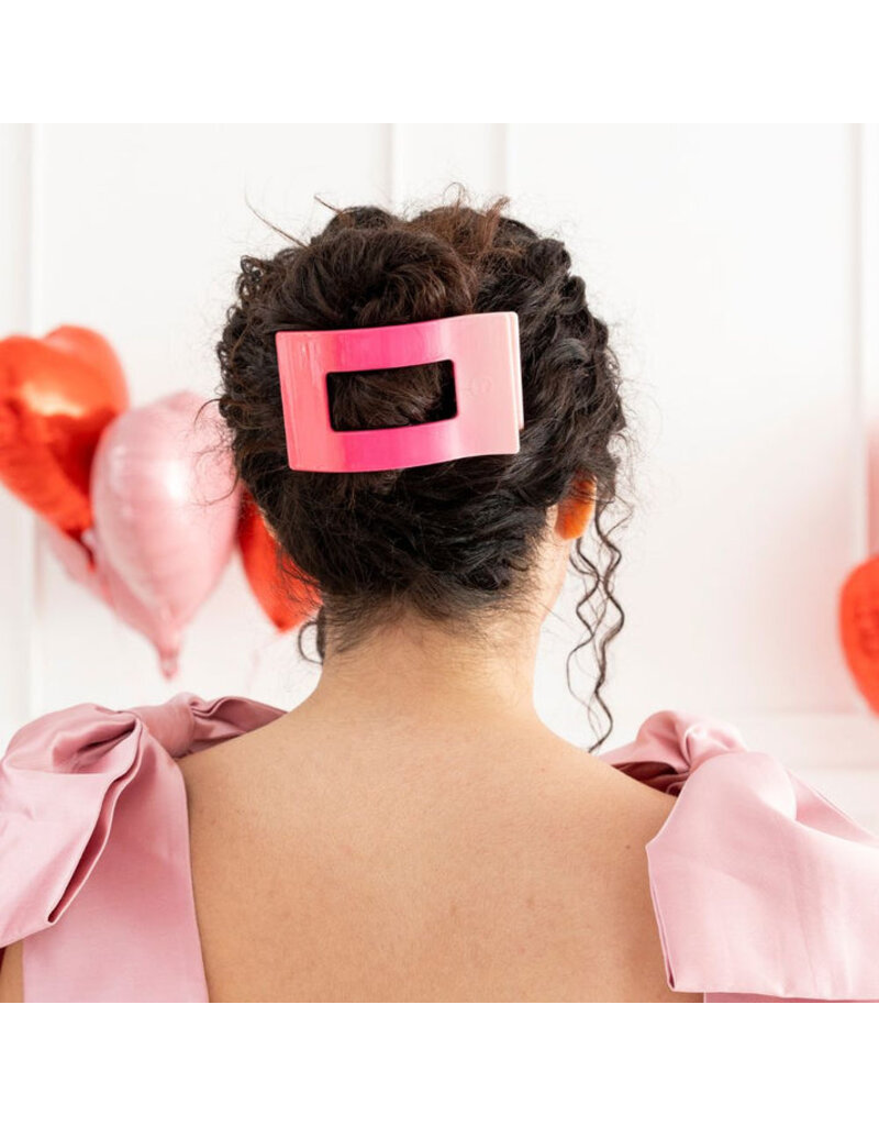 Teleties Flat Rectangle Hair Clip - Valentines - Large