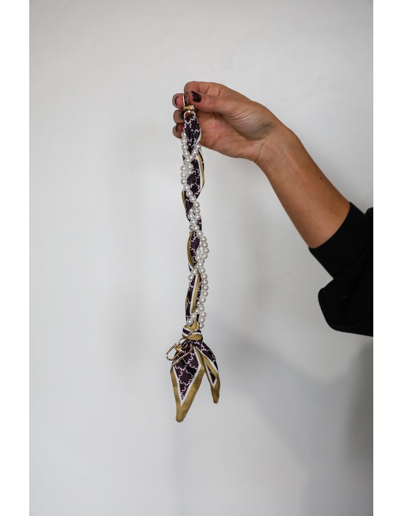 Victory Lap Victory Lap Woven Scarf Pearl Phone Strap/Wristlet