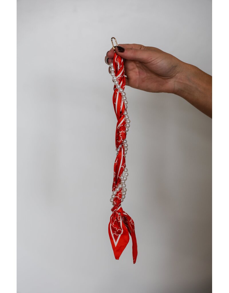 Victory Lap Victory Lap Woven Scarf Pearl Phone Strap/Wristlet
