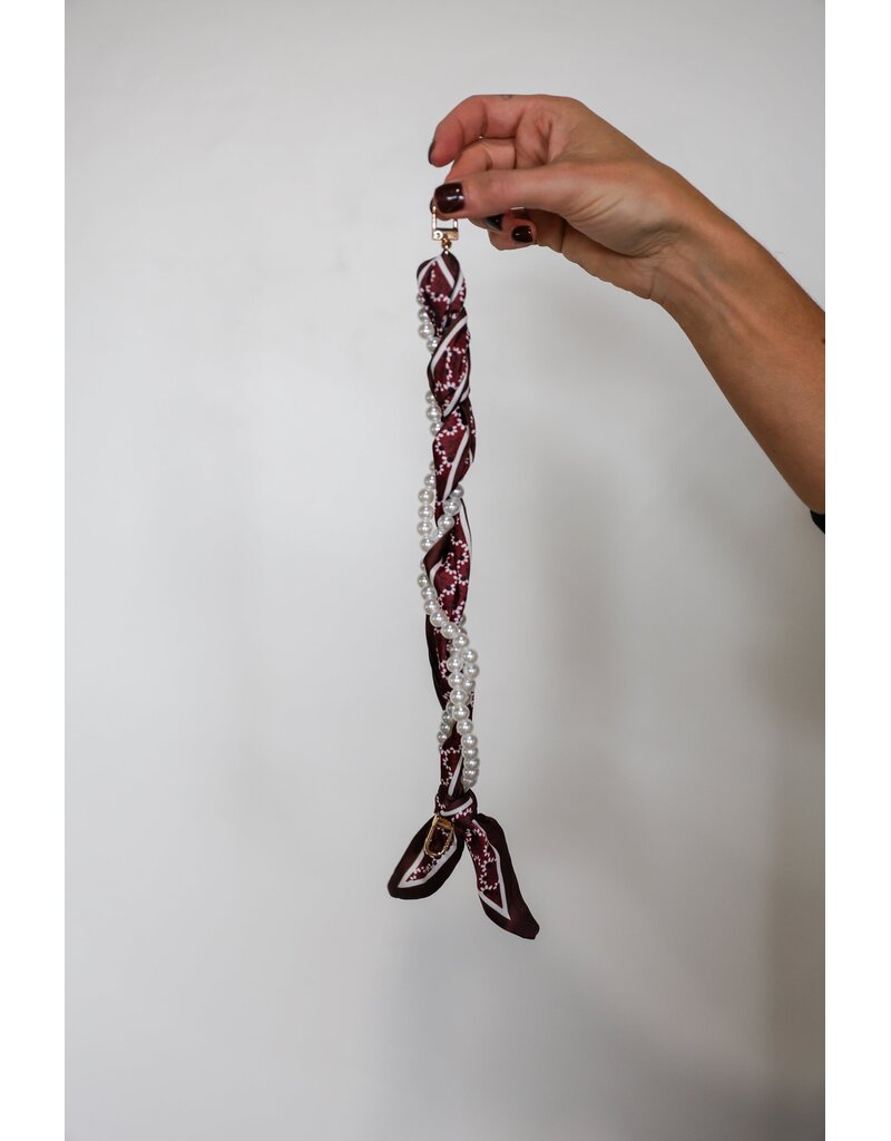 Victory Lap Victory Lap Woven Scarf Pearl Phone Strap/Wristlet