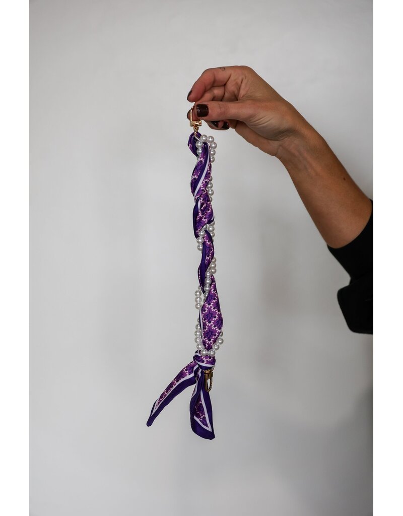Victory Lap Victory Lap Woven Scarf Pearl Phone Strap/Wristlet