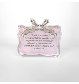 Lauren Dunn Rabbit John 3:16 Acrylic Block
