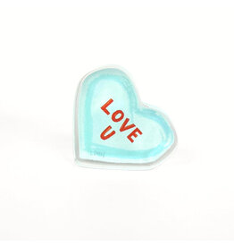 Lauren Dunn Love You Blue Acrylic Candy Heart