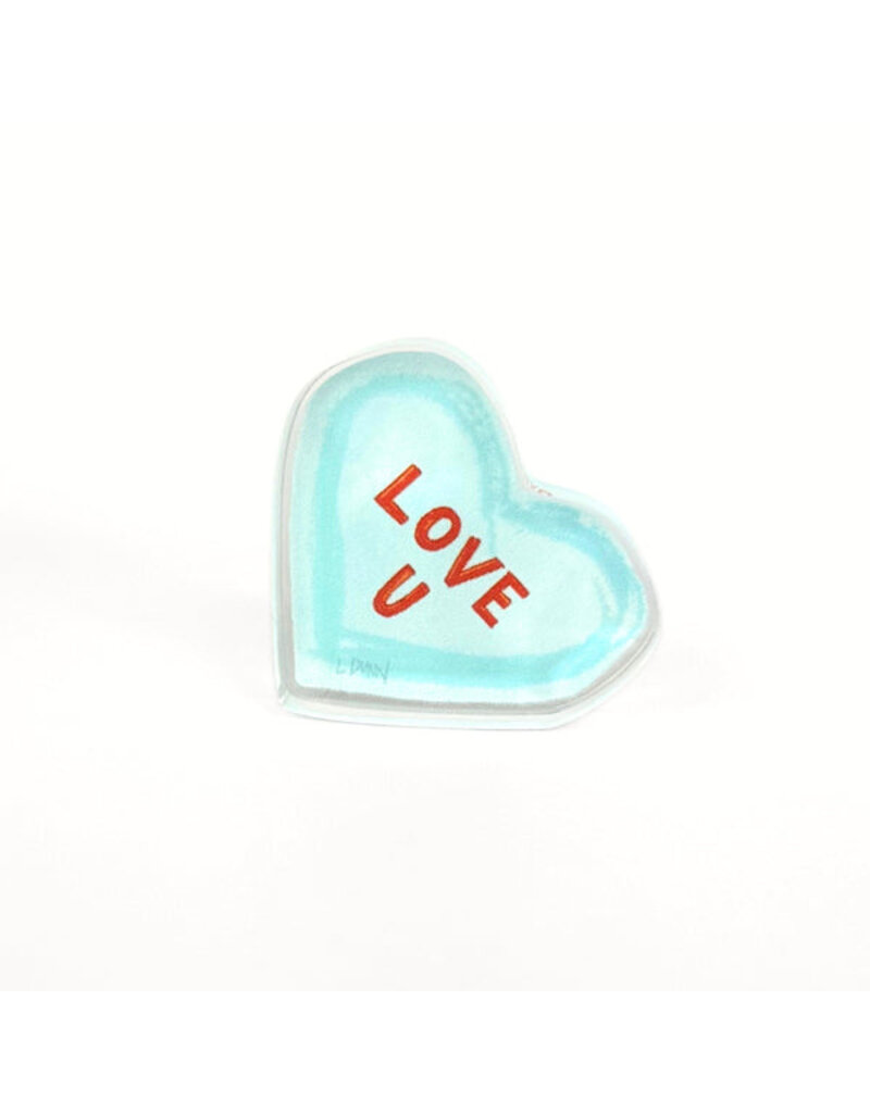 Lauren Dunn Love You Blue Acrylic Candy Heart