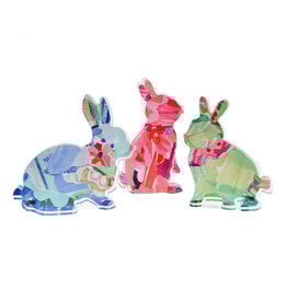 Lauren Dunn Bunnies In Color Acrylic Set/3