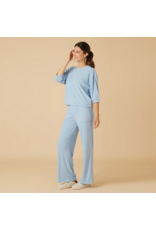 Softies Terry Cropped Sleeve Crew Neck w/ Wide Leg Pant