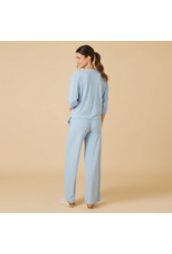 Softies Terry Cropped Sleeve Crew Neck w/ Wide Leg Pant