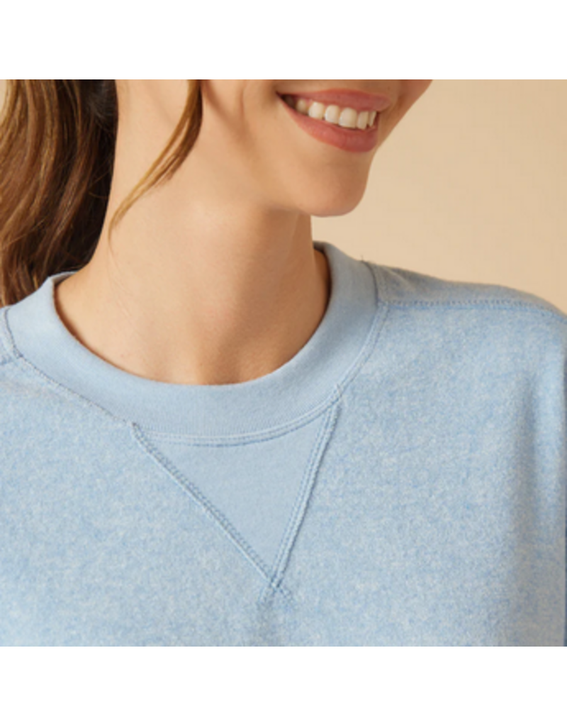 Softies Terry Cropped Sleeve Crew Neck w/ Wide Leg Pant