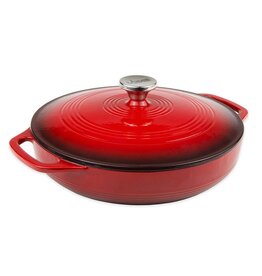 Lodge Cast Iron 3.6 QT Enamel Casserole - Red