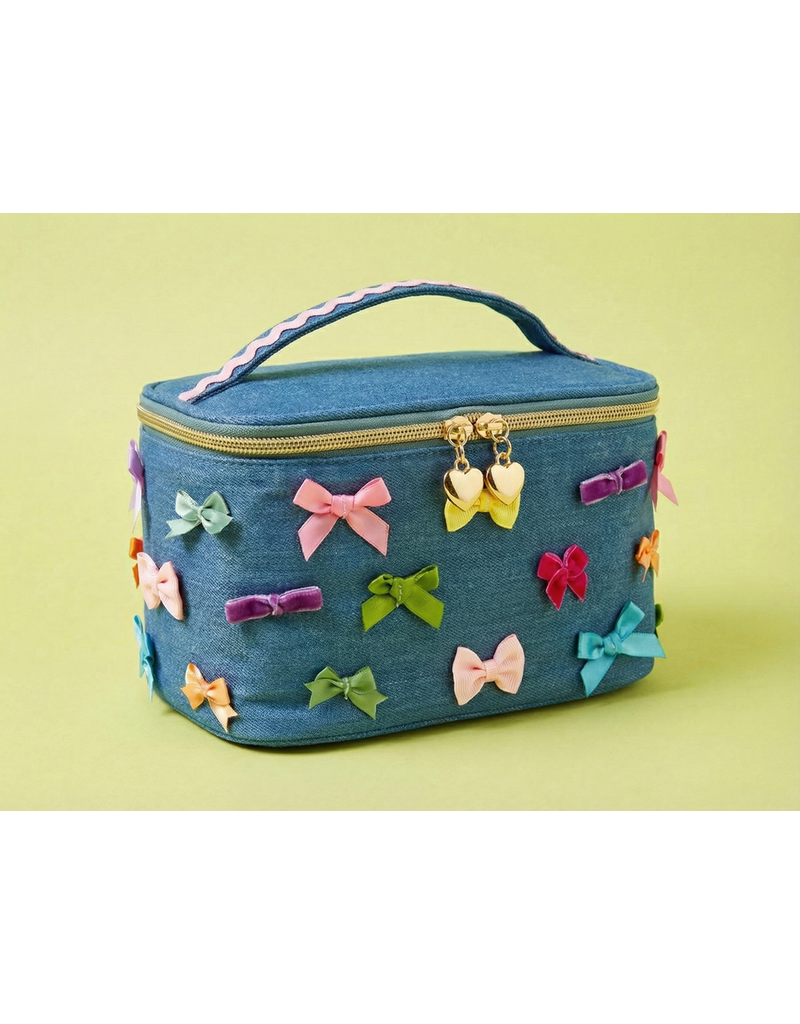 Taylor Elliott Designs Bella Denim/Bow Train Case