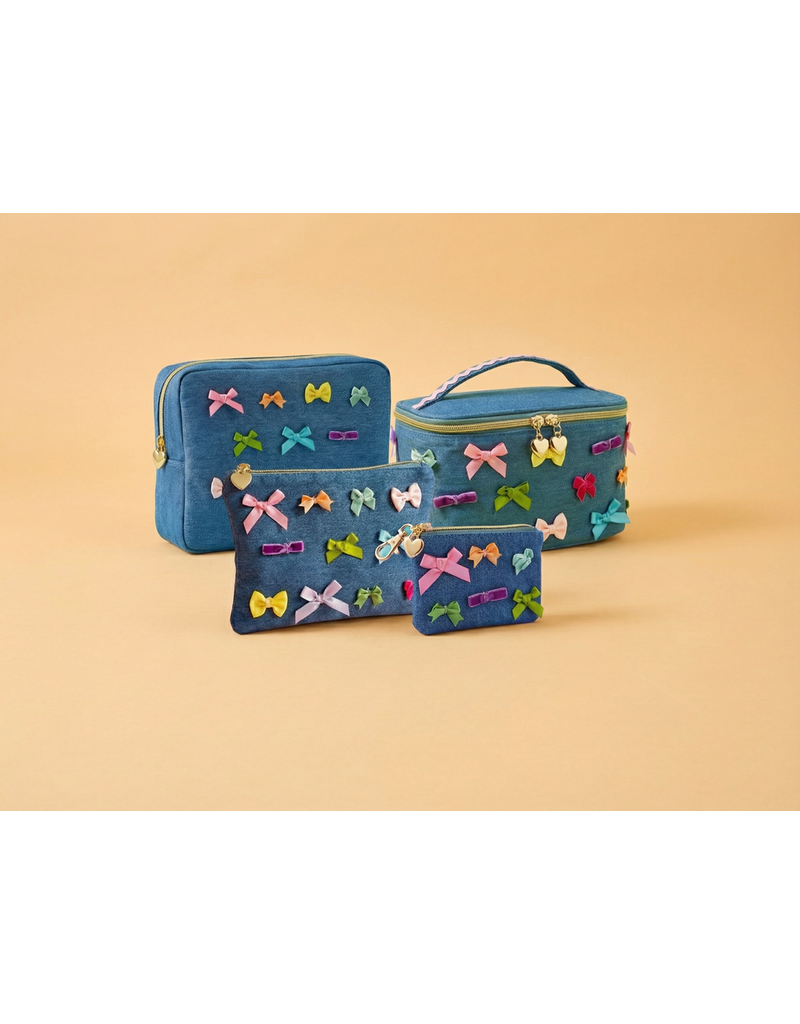 Taylor Elliott Designs Bella Denim/Bow Pouch