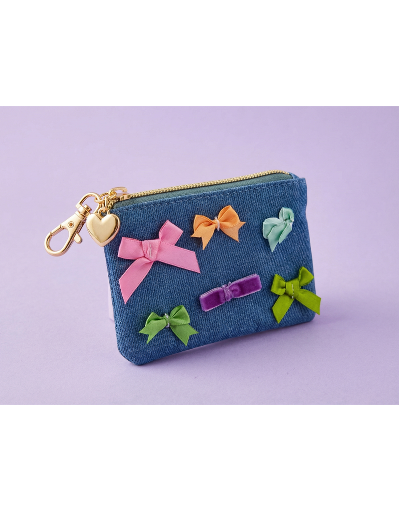 Taylor Elliott Designs Bella Denim/Bow Pouch