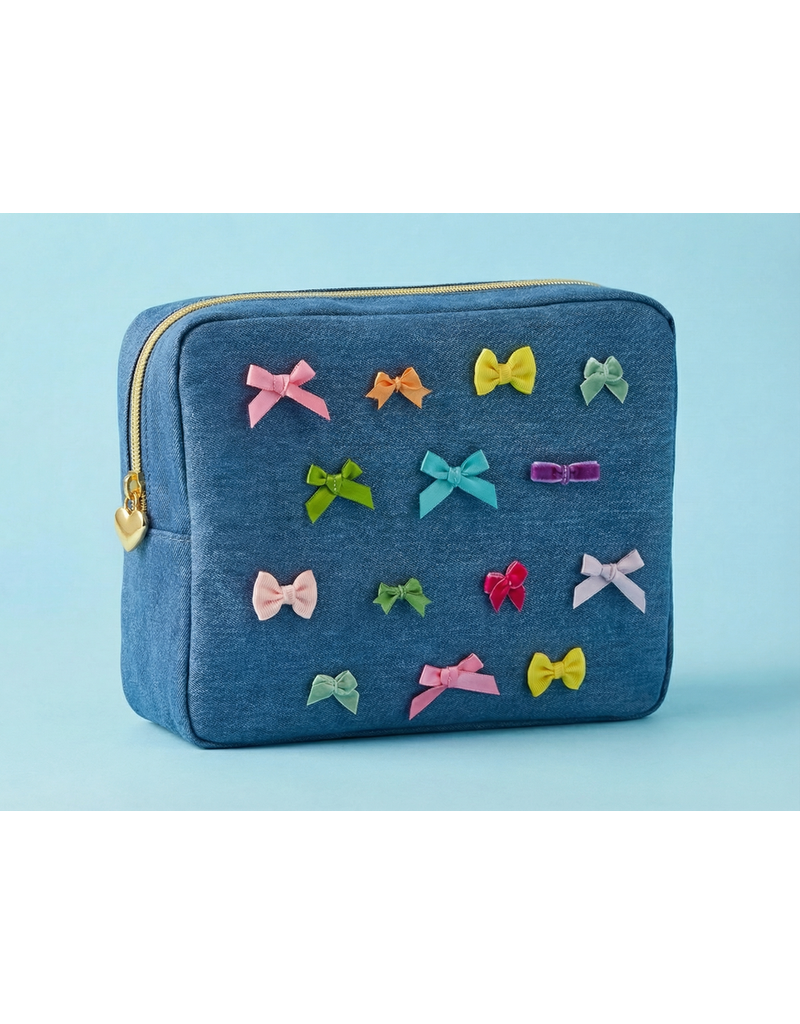 Taylor Elliott Designs Bella Denim/Bow Pouch