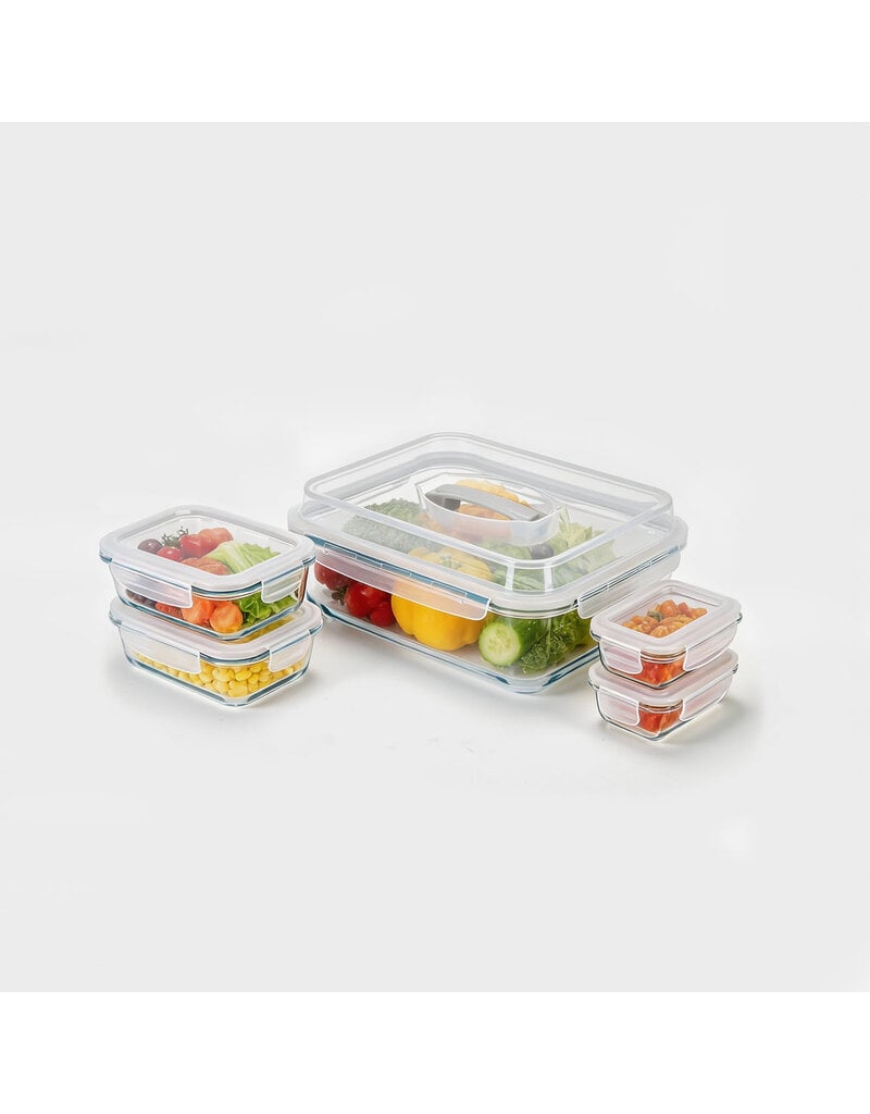 Genicook Product LLC Bake and Carry Glass Set (5 Containers, Vanilla)