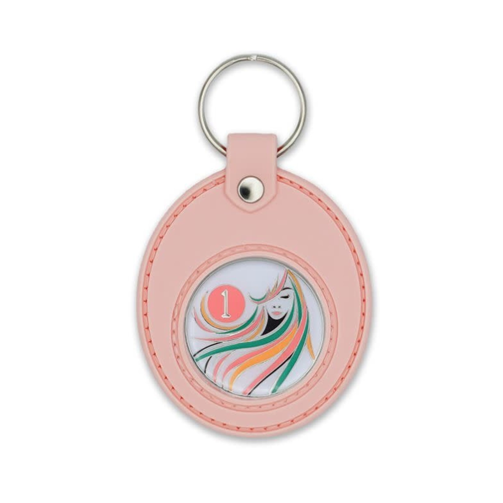 Key Fob [1 Medallion Holder] Pink/Silicone