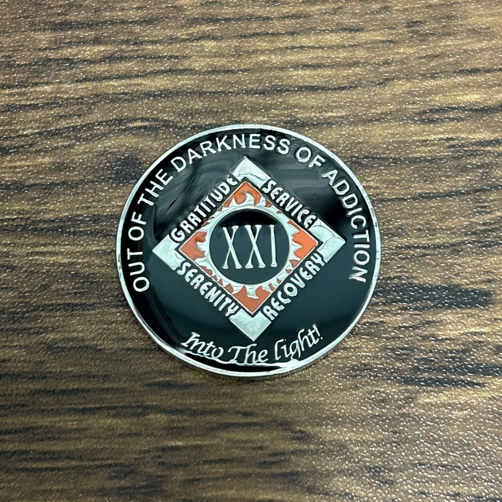 NA Enamel Medallion [21YR] Black/Orange Tri-Plate