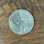 Gratitude Coin [Aqua Gemstone/Guardian Angel] Pewter
