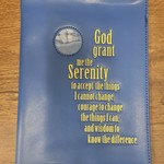 Book Cover [Blue] AA Big Book/Serenity Prayer & Medallion Holder