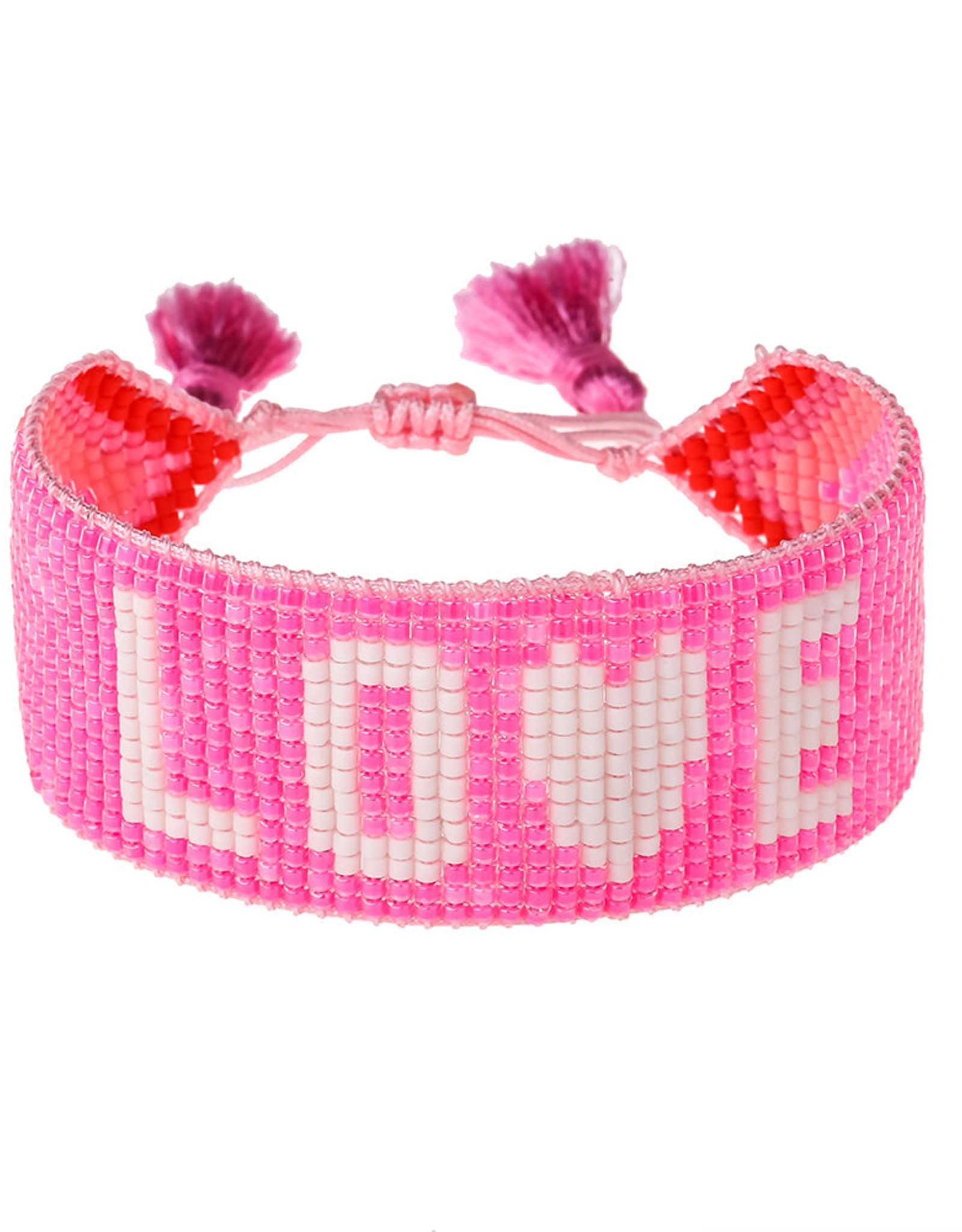 Hart PINK LOVE Beaded Bracelet
