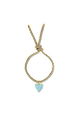 Hart Gold Lurex Bracelet w/Blue Heart