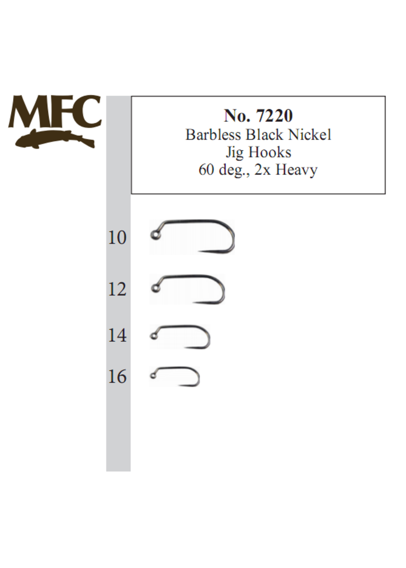 Montana Fly Company MFC Barbless Jig Hook 60 degree Black Nickel