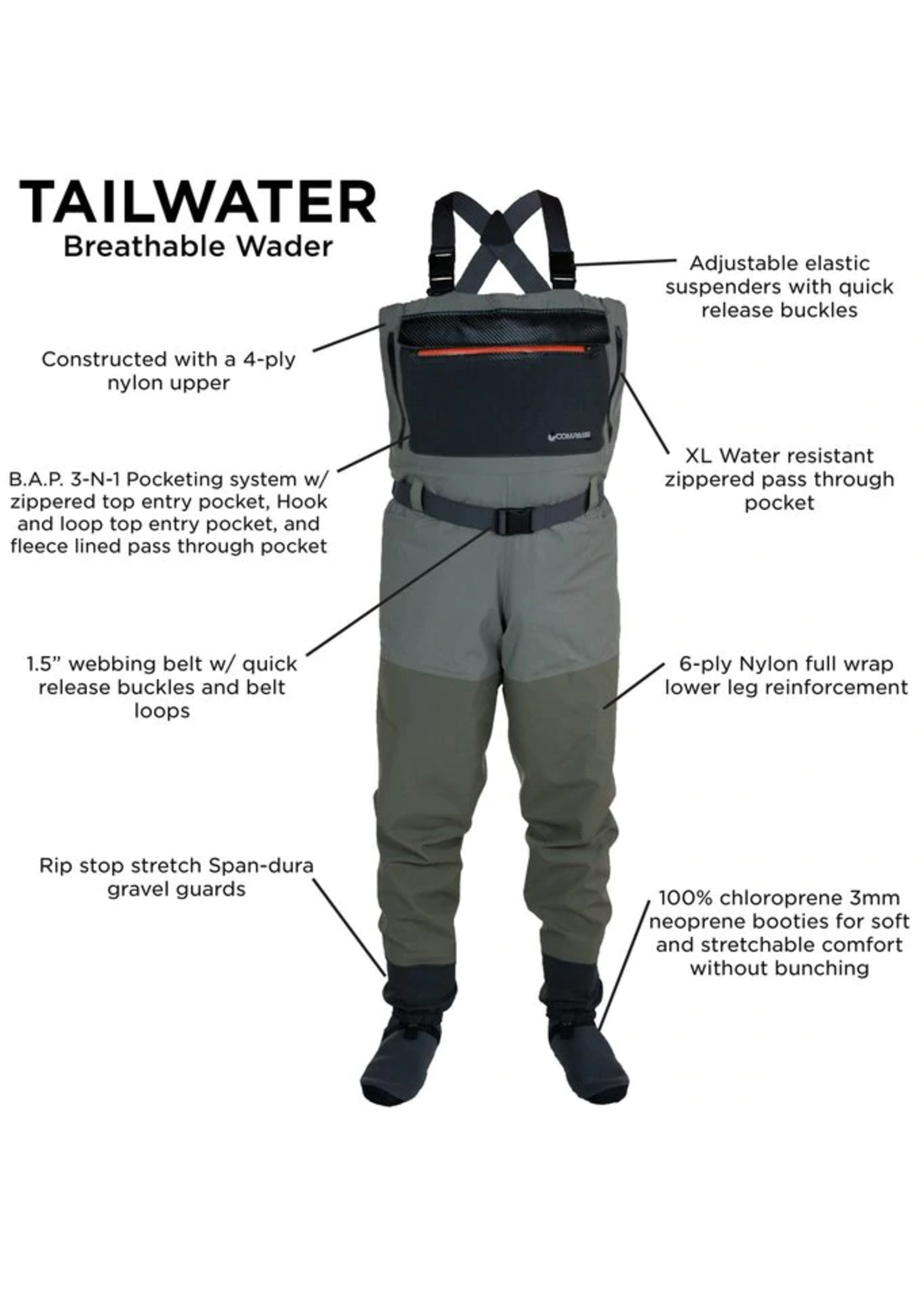 Compass 360 Tailwater Breathable Stockingfoot Wader - Tackle Shack