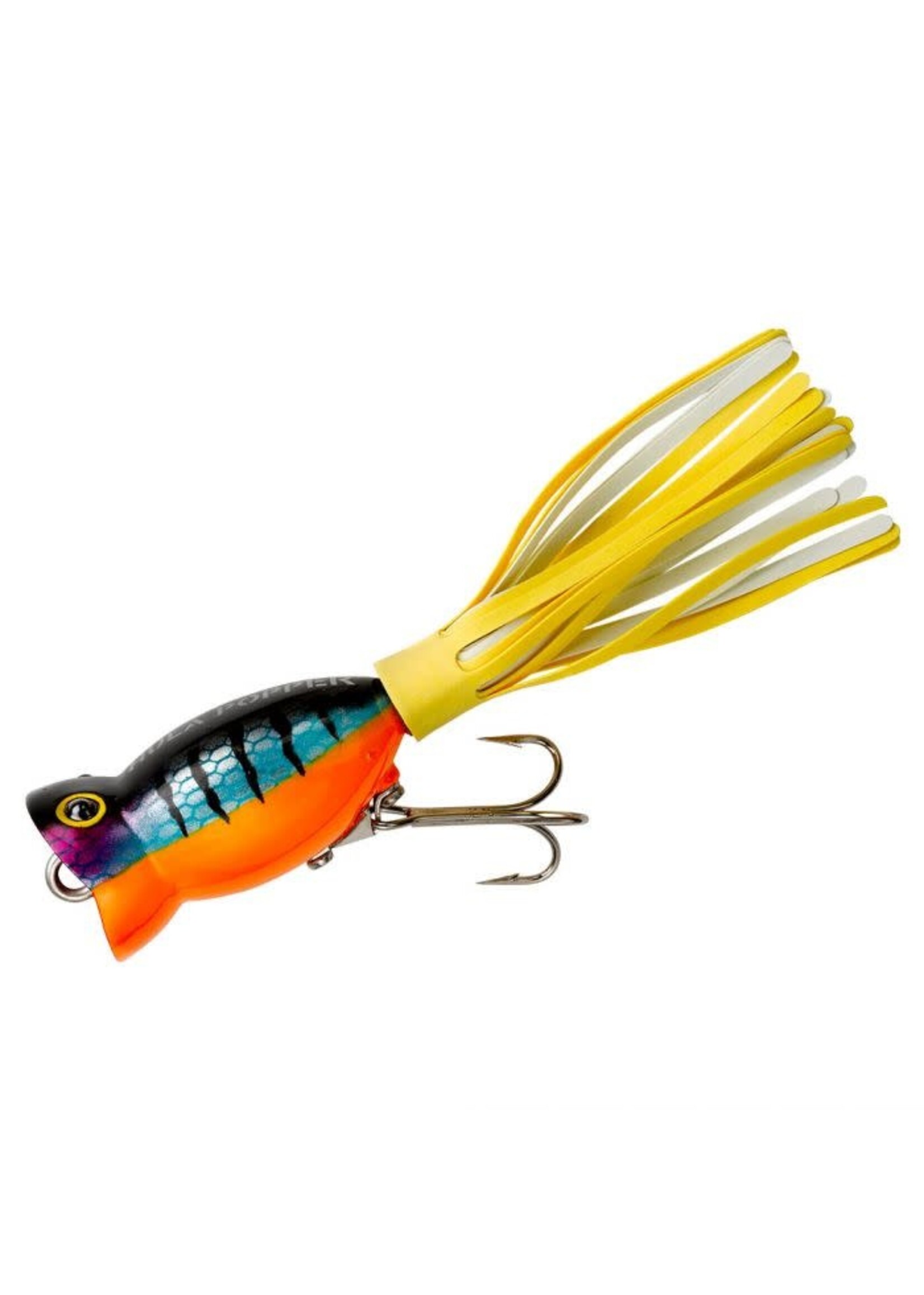 Arbogast Hula Popper Fishing Lure - White/Red Head - Red/White