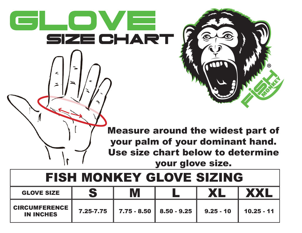  Fish Monkey FM18-GRWTRCAM-M Stubby Guide Glove Green