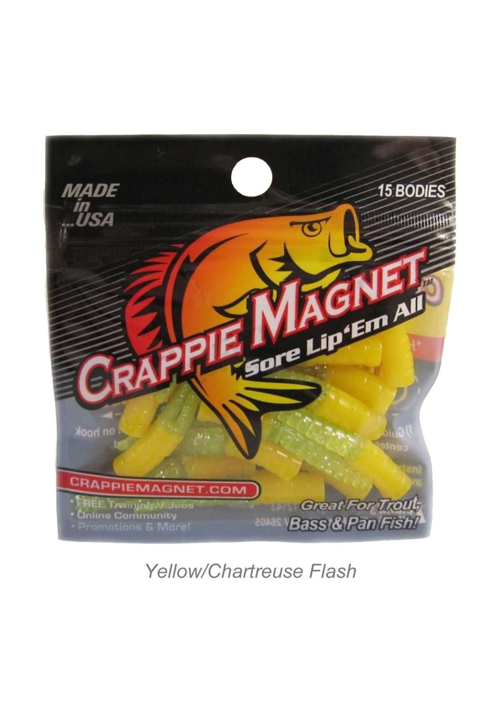 Leland Lures Crappie Magnet 15pc Body Packs - Red/Chartreuse