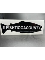 Tackle Shack #fishtiogacounty Large Black Sticker