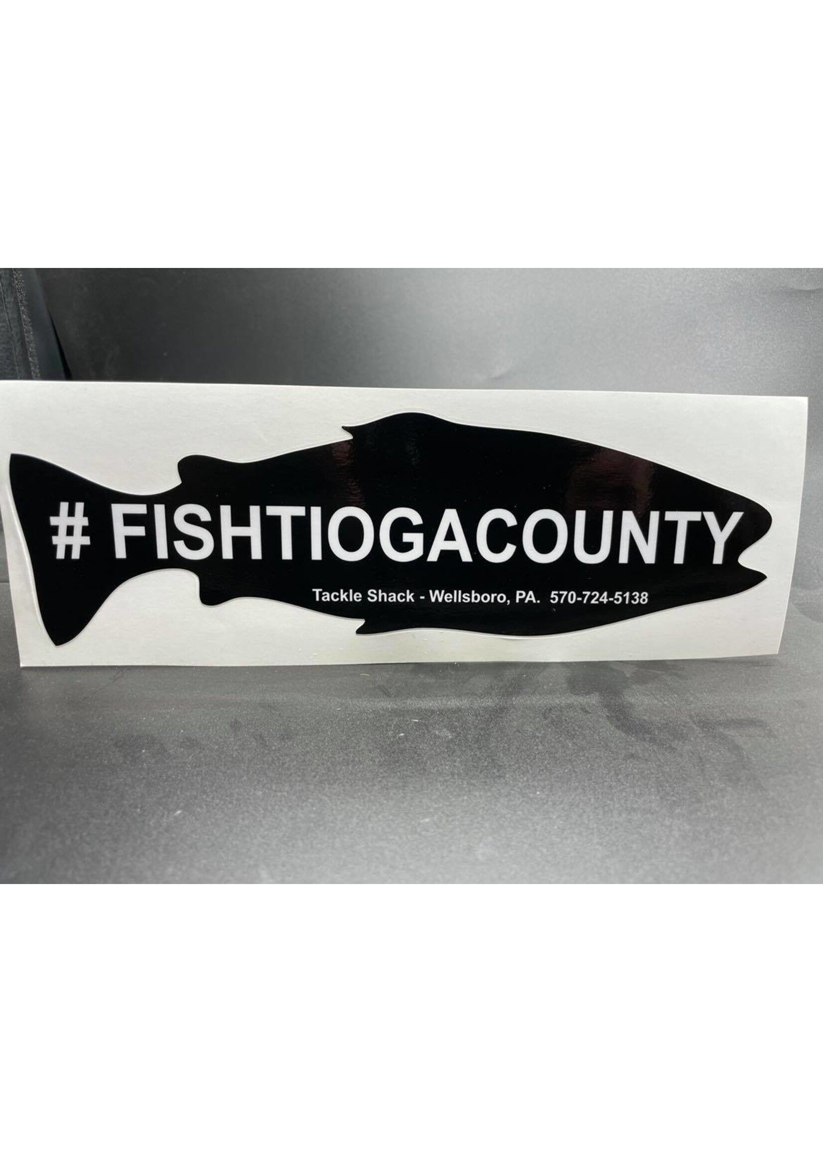 Tackle Shack Tackle Shack #fishtiogacounty Large Black Sticker