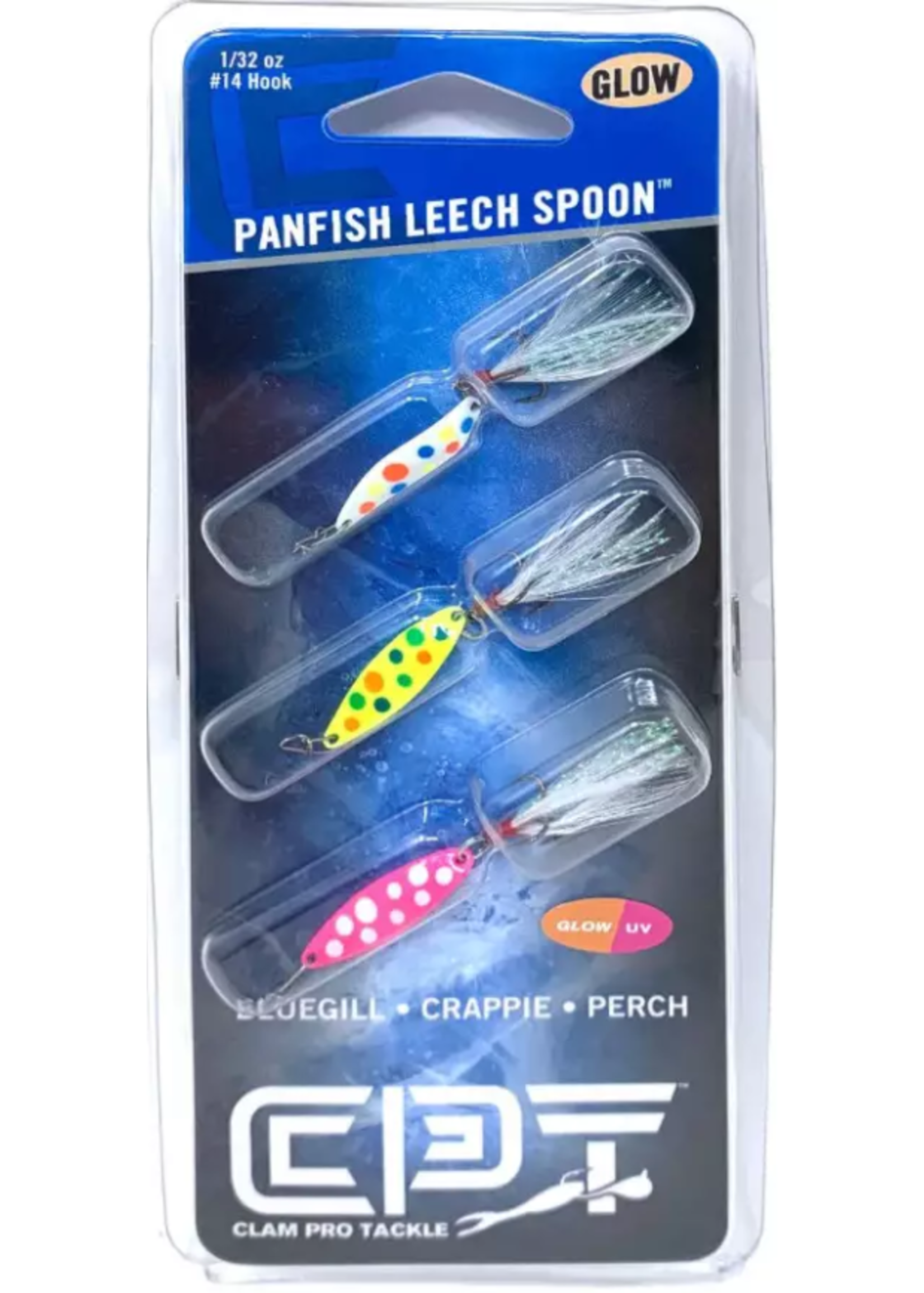 Clam Clam Panfish Leech Flutter Spoon Kit (3pk)