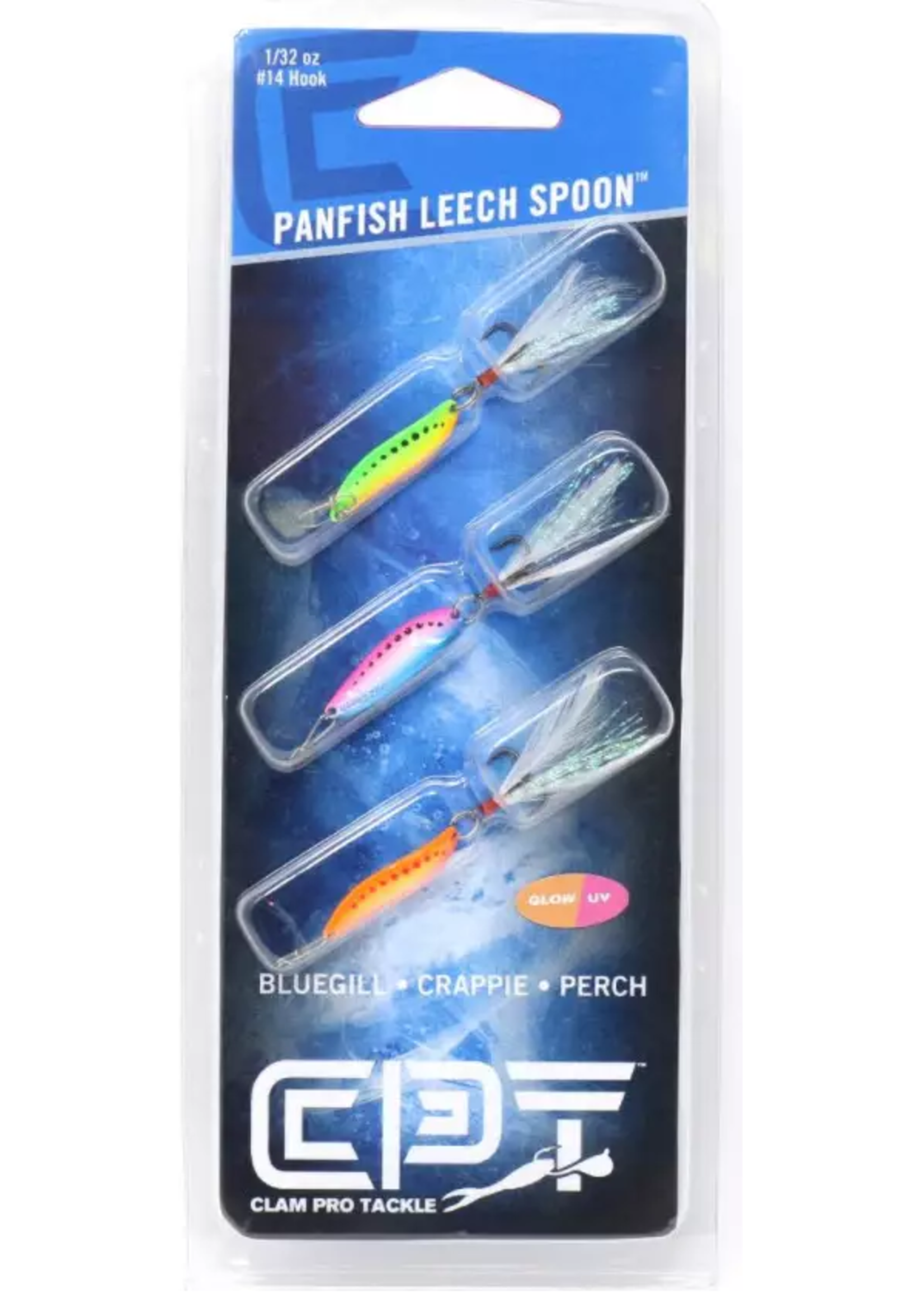 Clam Clam Panfish Leech Flutter Spoon Kit (3pk)