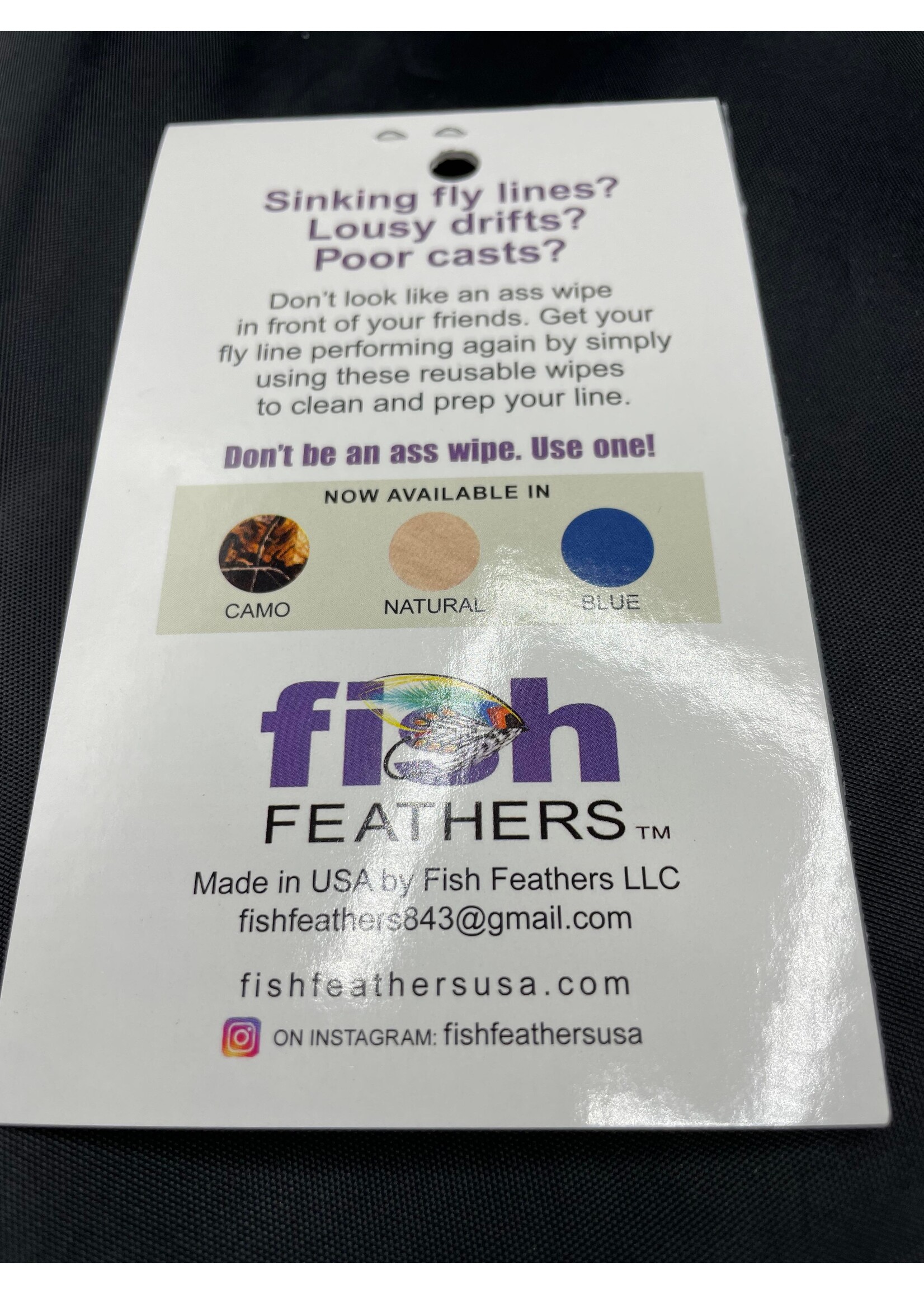 Fish Feathers Fish Feathers Ass Wipes - Fly Line Cleaning Patches