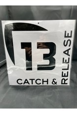 13 Fishing 13 Fishing Catch & Release Decal Medium Black - 9in X 9in