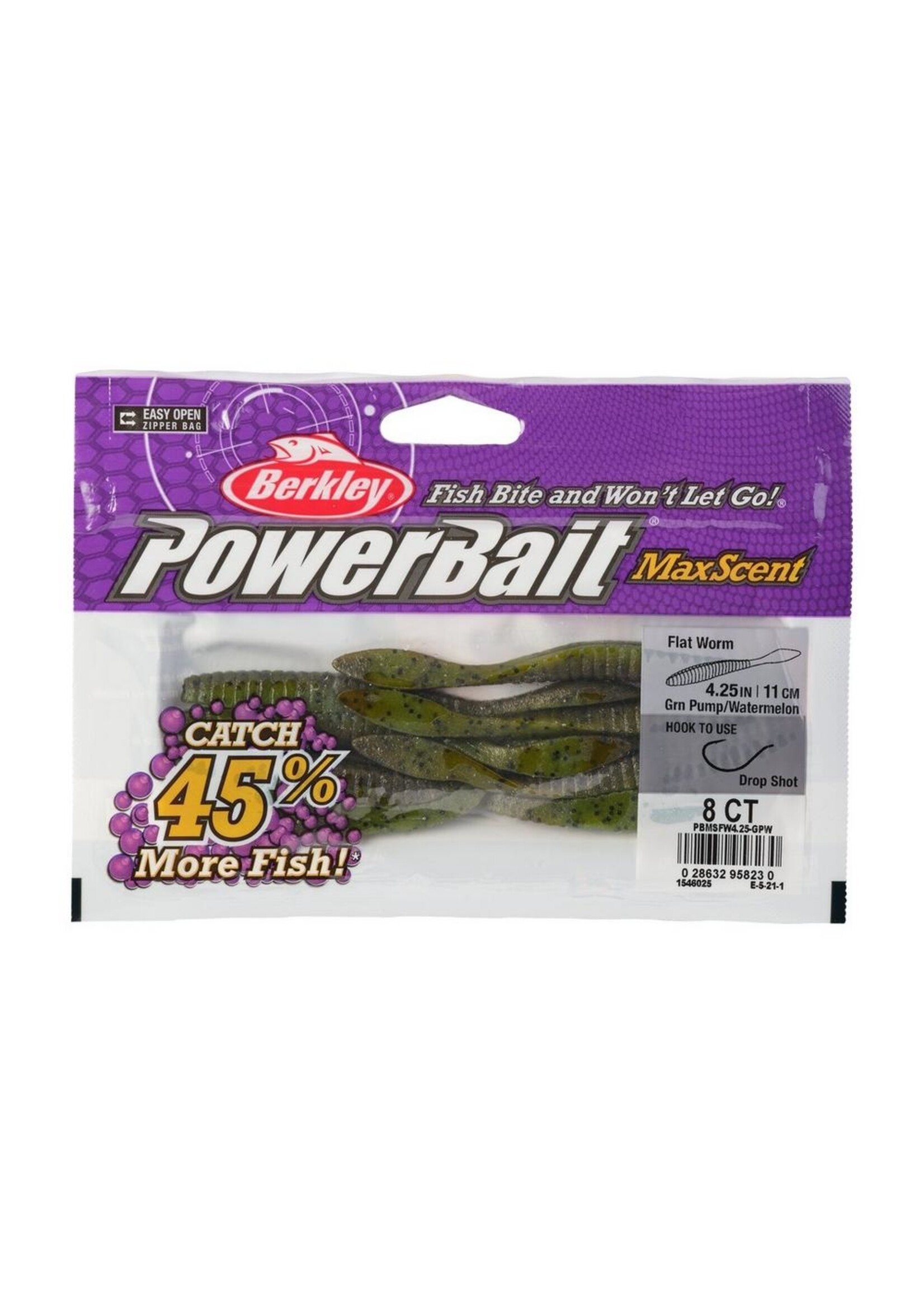 Berkley PowerBait MaxScent Flat Worm - Smoke Black Purple