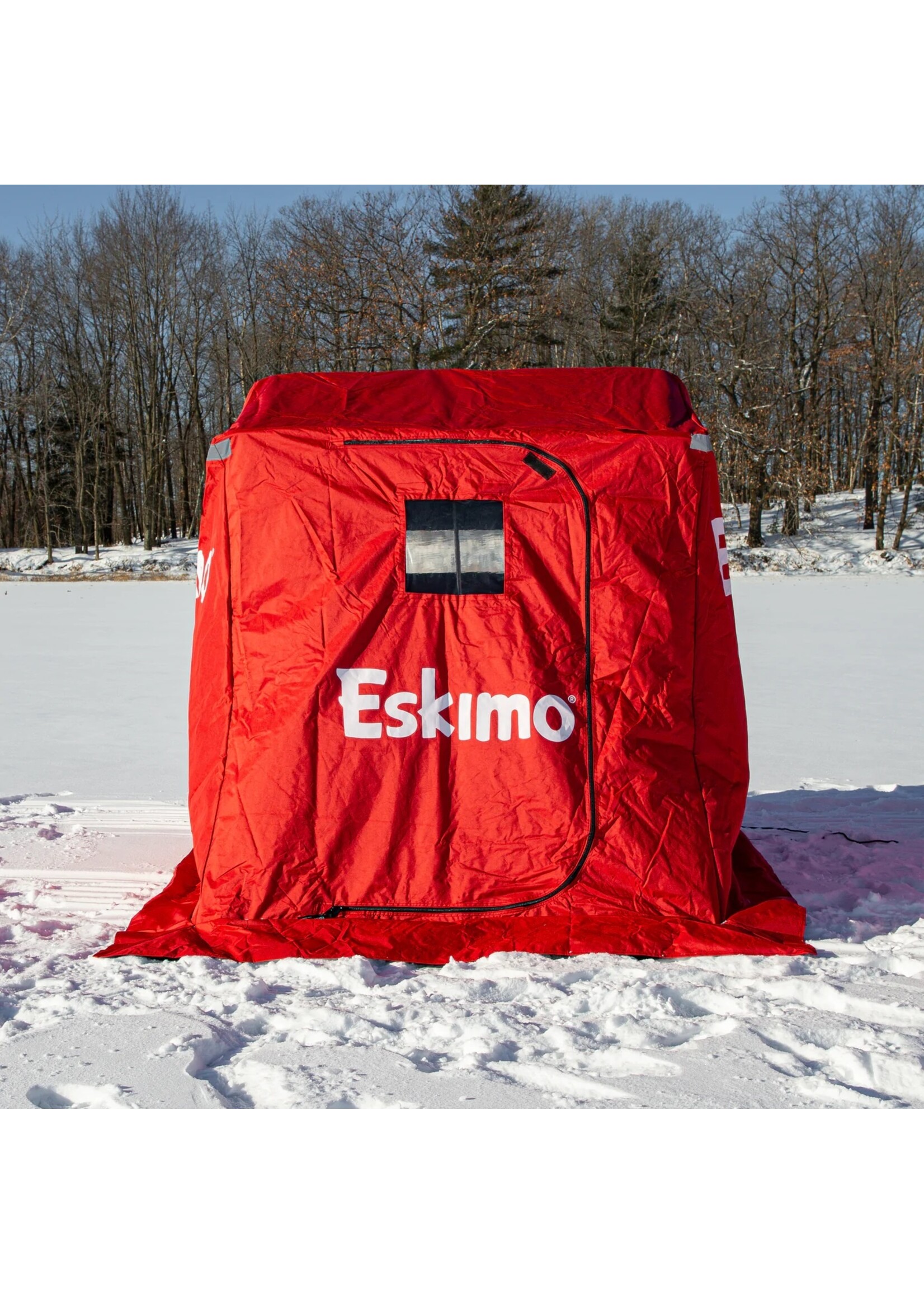 Eskimo Quickfish 2 Person Portable Pop Up Ice Fishing Tent House Shack Shelter, Red