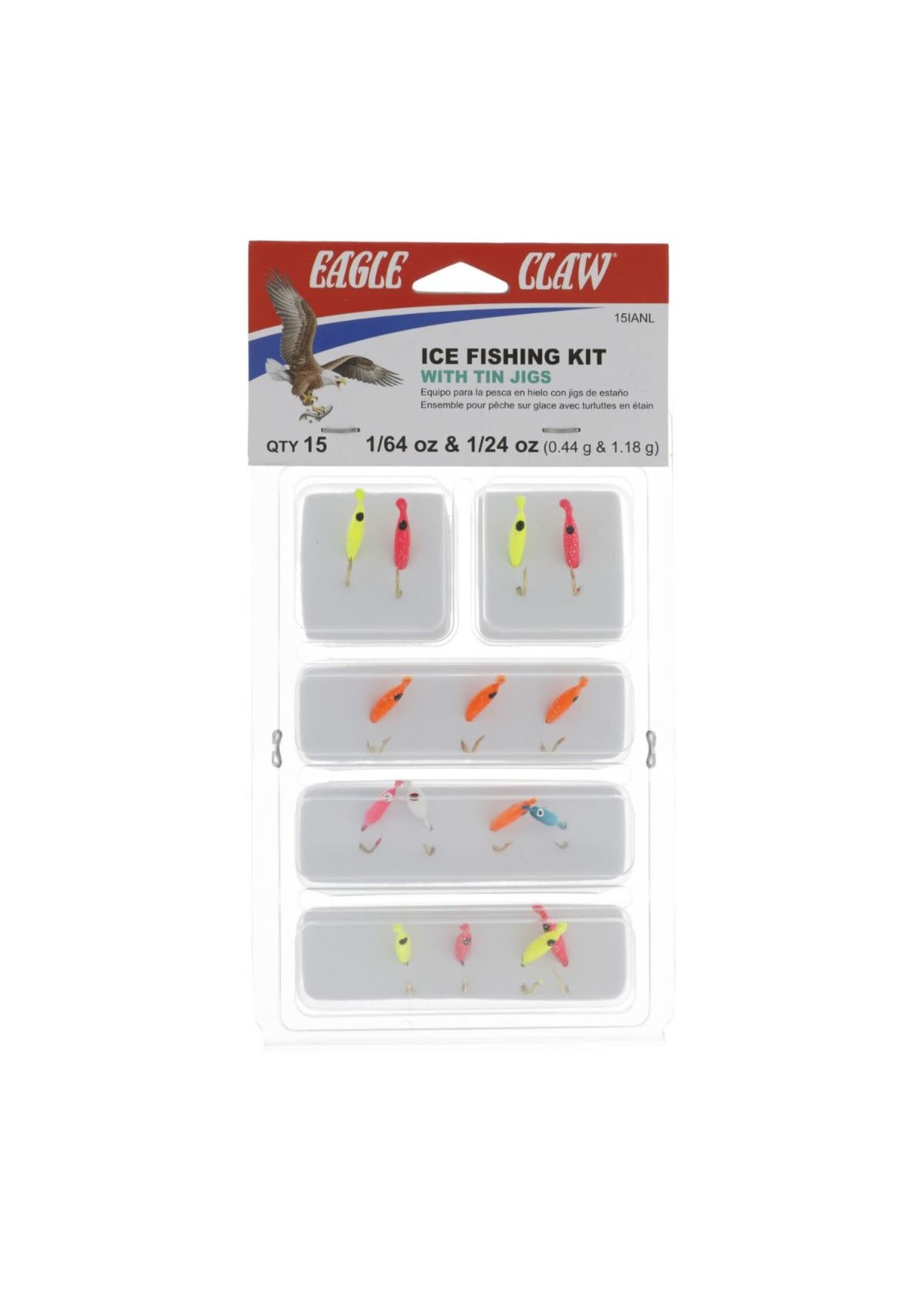 Eagle Claw Ice Fishing Kit with Tin Jigs - Tackle Shack