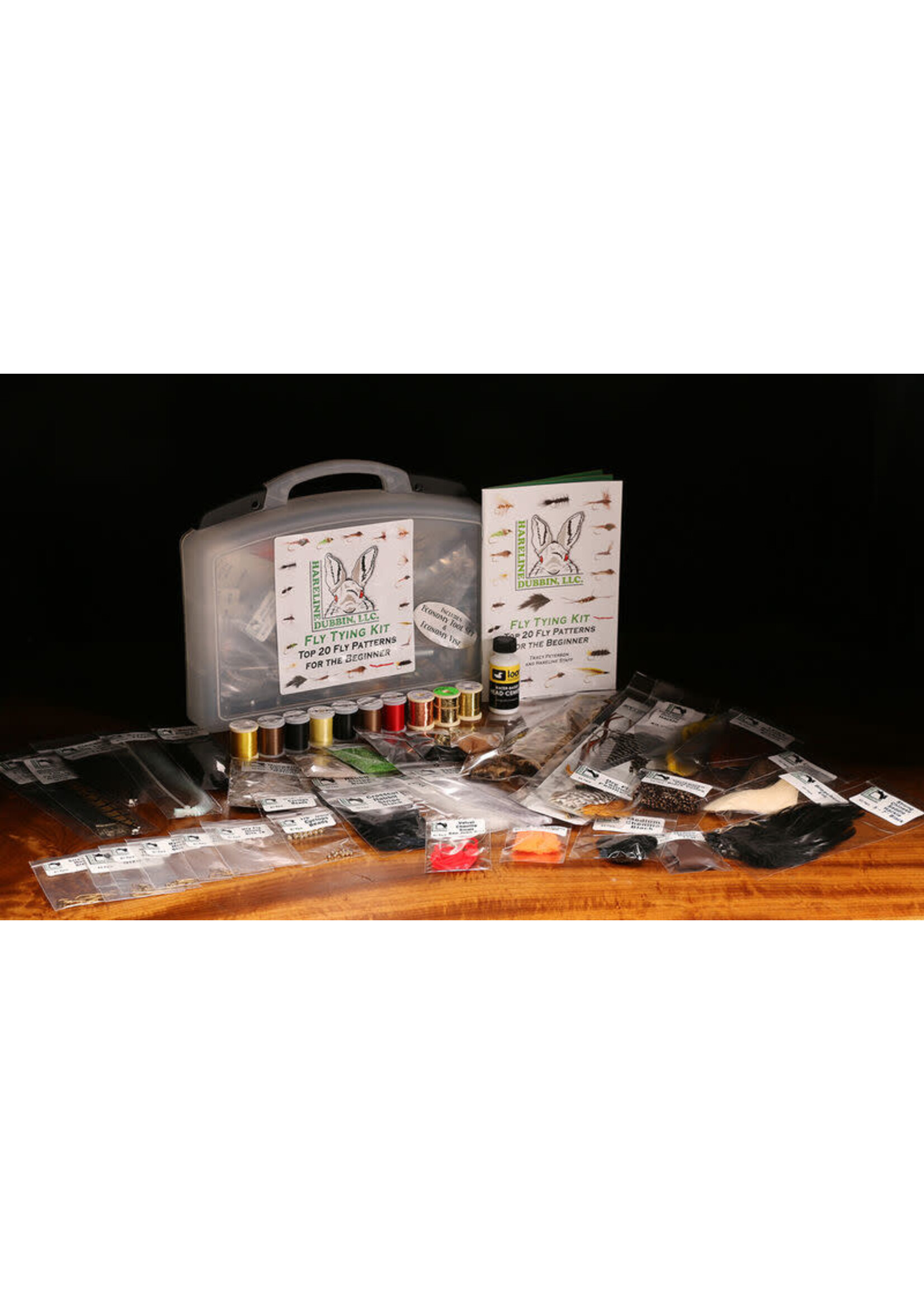 Hareline Dubbin Hareline Fly Tying Material Kit With Economy Tools and Vise