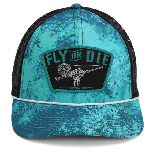 Paramount Outdoors Fly or Die Fly Fishing Mesh Back Patch Rope Cap Fly Fishing Hat Fly or Die Patch Hat