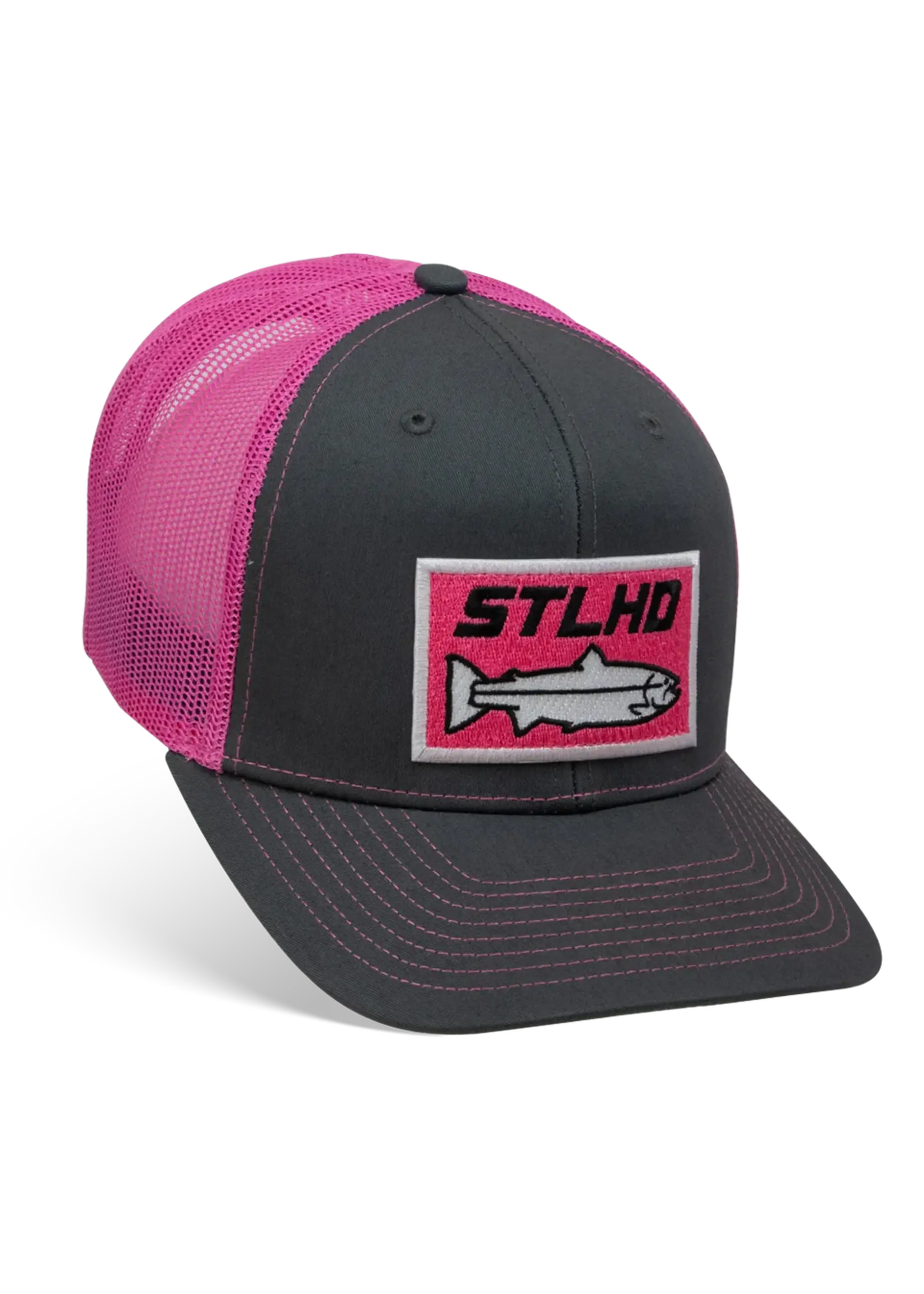 STLHD Standard Pink & Charcoal Trucker Snapback Hat - Tackle Shack
