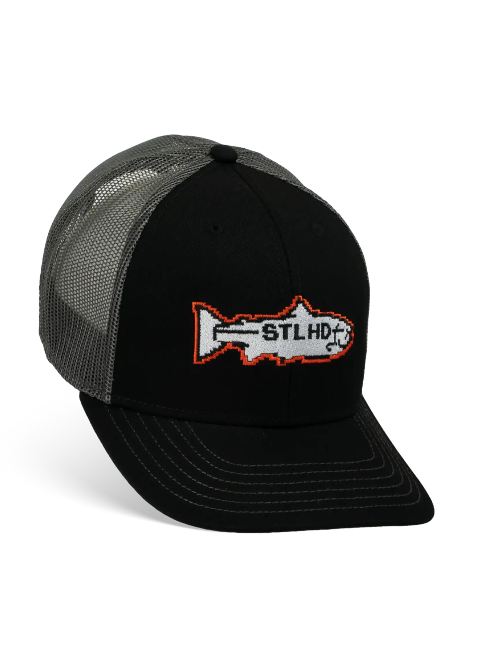STLHD Gear STLHD 1-Up Snapback Trucker Hat Black/Charcoal